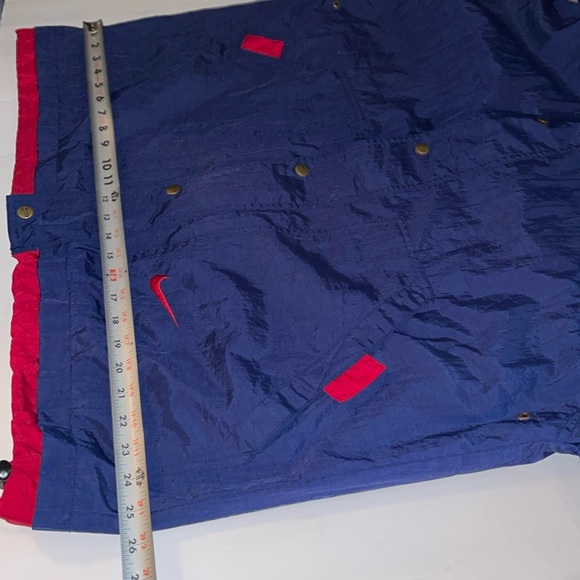 Men’s VINTAGE NIKE Navy Red Sz M Nylon Hooded Parka Red Tag - Picture 8 of 11